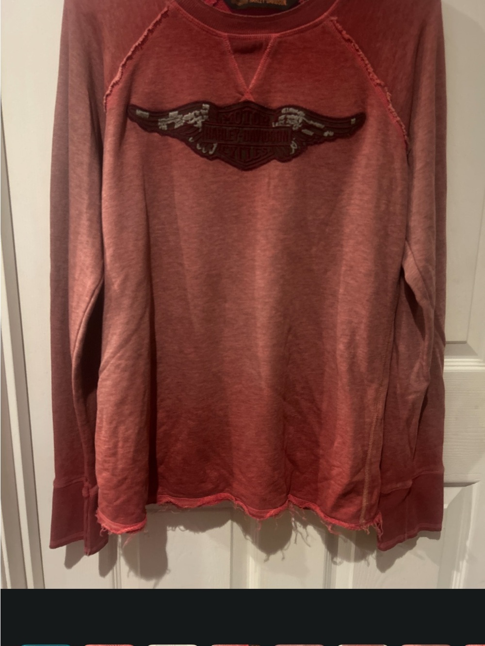 Harley-Davidson Red Washed Pullover Sweatshirt